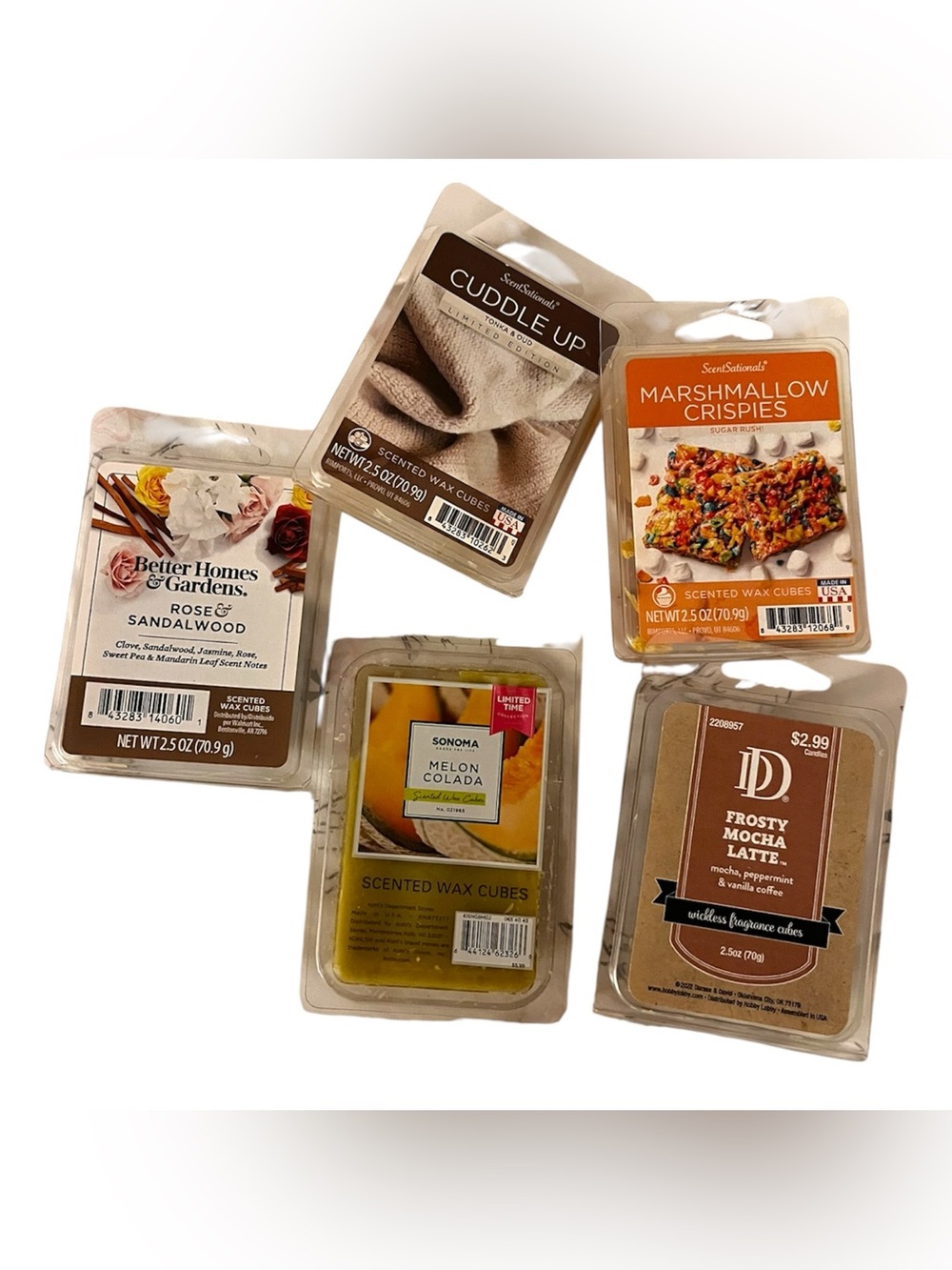 Assorted Scented Wax Melt Packs - Neutral & Warm Tones